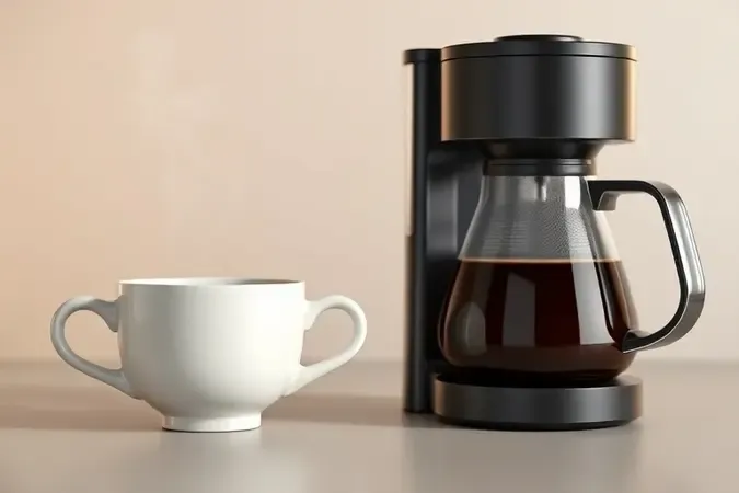 Comparação conceitual entre café coado e café de cafeteira elétrica em duas xícaras lado a lado com vapor
