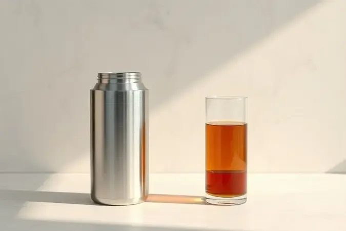 Comparação conceitual entre isolamento em aço inox e ampola de vidro para garrafa térmica