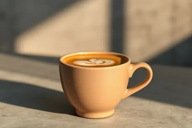 Xícara de café especial com crema aveludada e vapor suave em cena conceitual premium