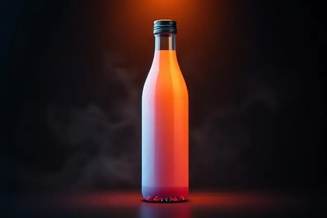 Visualização conceitual de retenção térmica com gradiente de calor em garrafa térmica para café